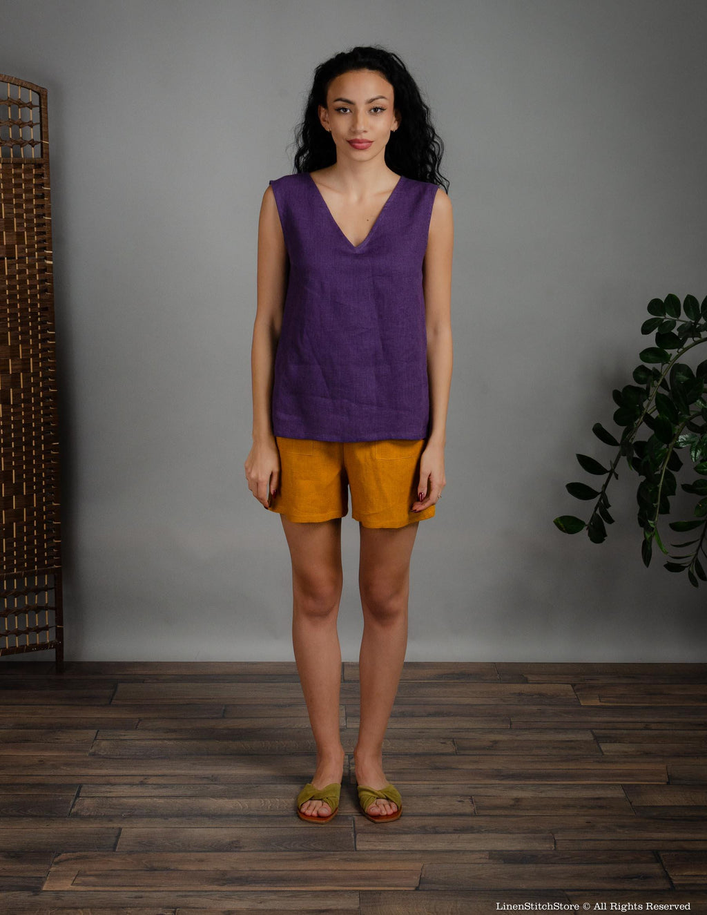 REGINA Linen top | Lavender
