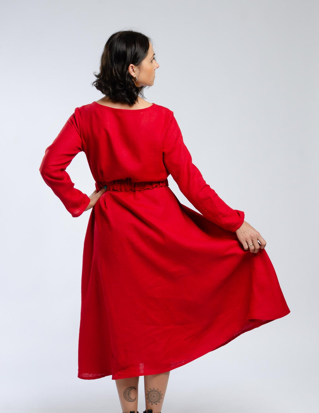 CAMILA Linen dress | Bright red