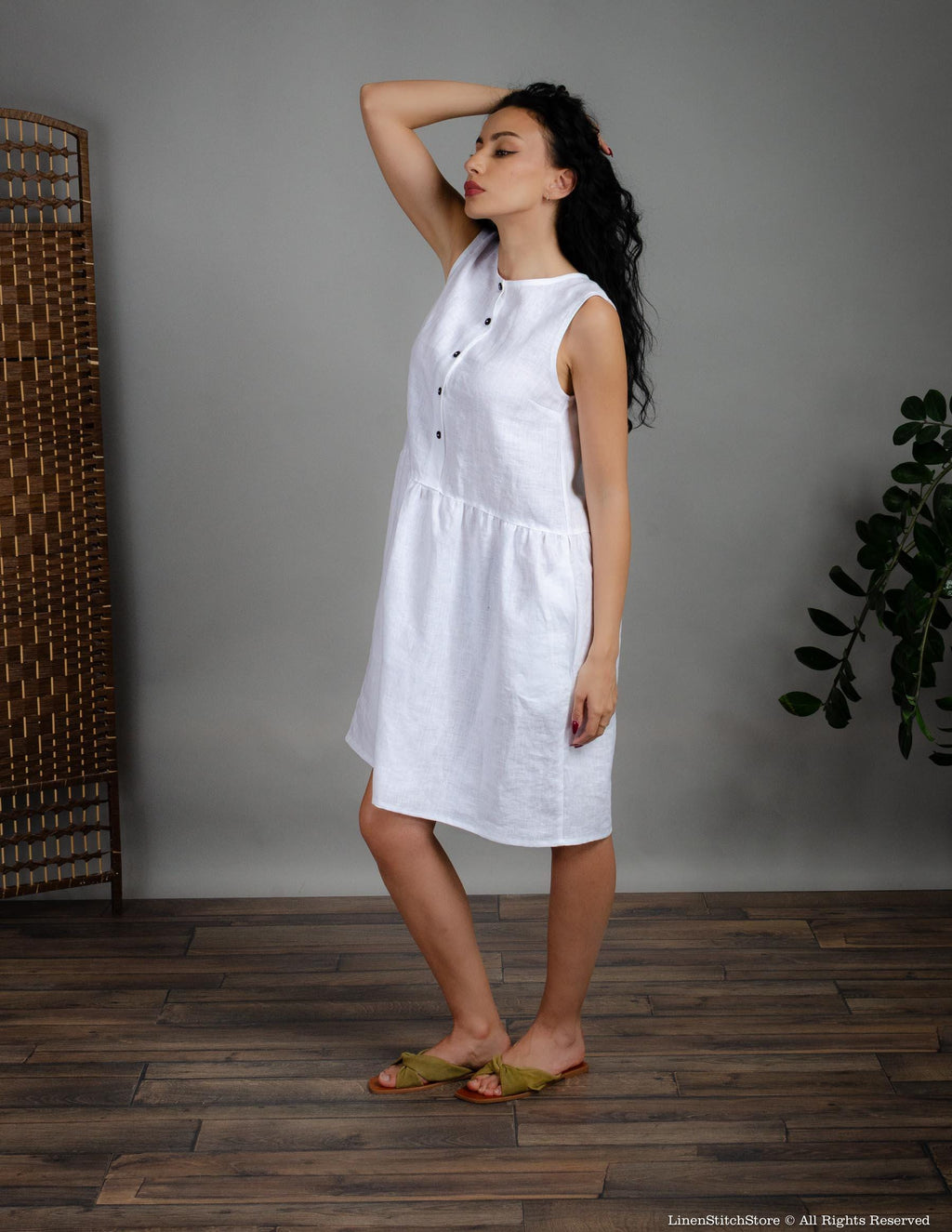 LUIZA Linen dress | White