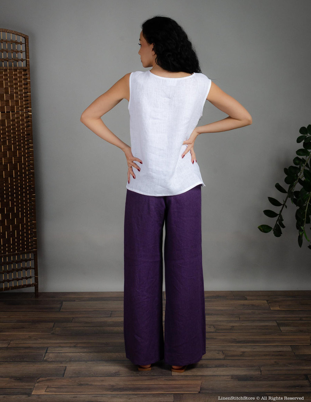 REGINA Linen top | White