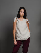 OLIVIA linen top | Natural