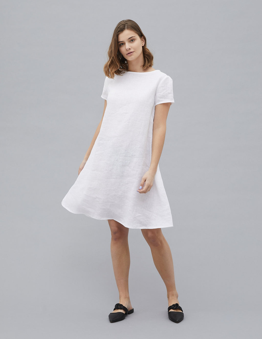 MEGHAN Linen dress | White