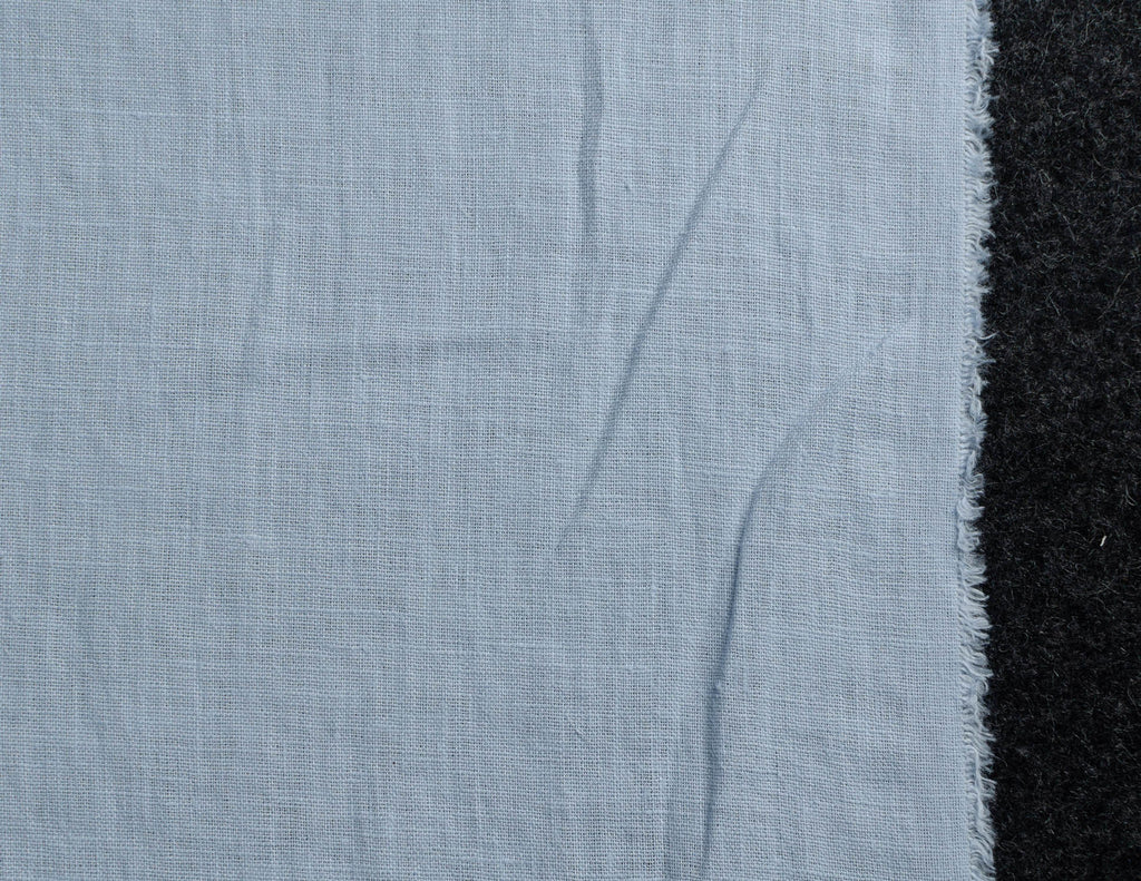 Light blue colour medium weight linen fabric supply