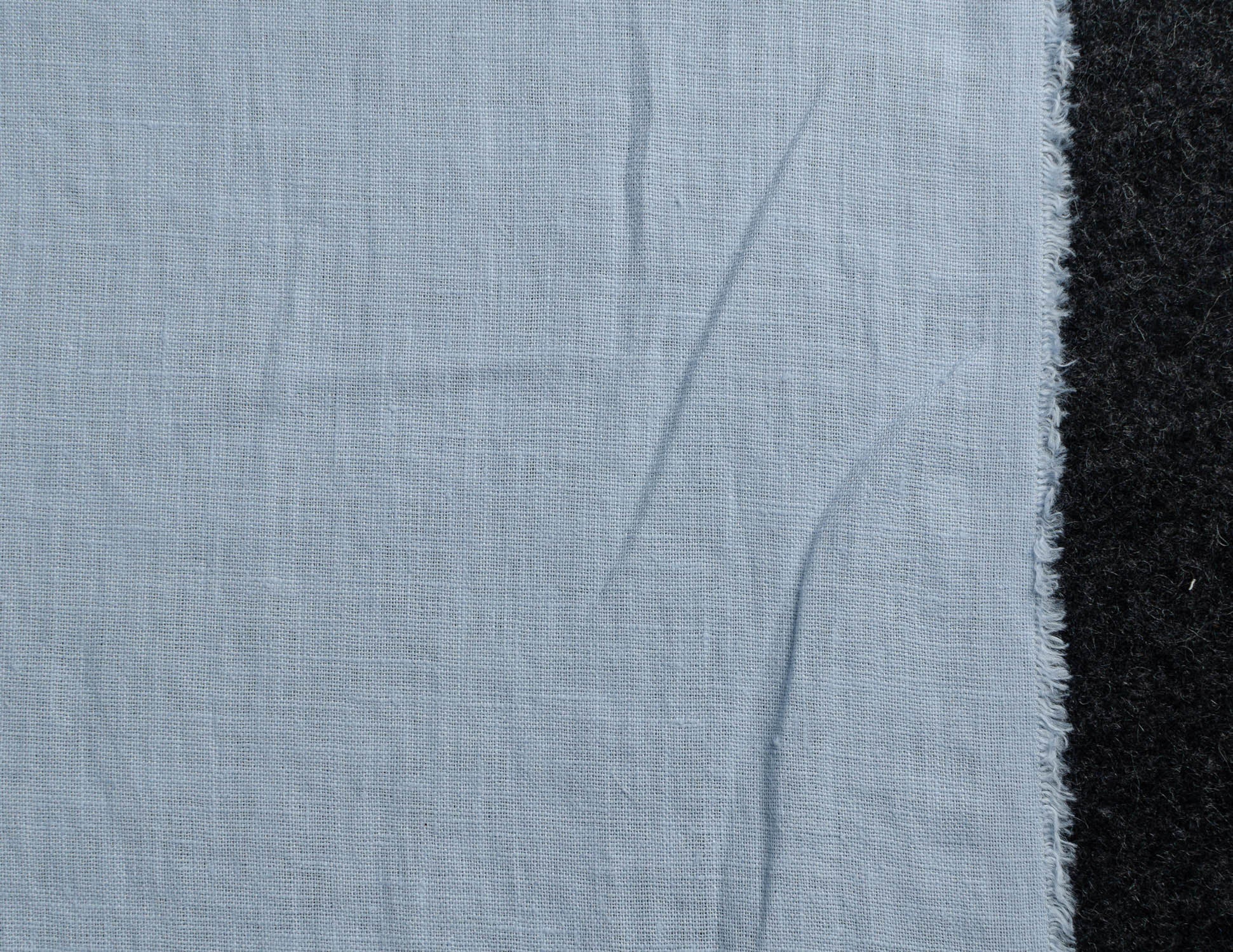 Light blue colour medium weight linen fabric supply