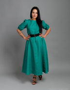 LOVE long linen dress | Emerald green