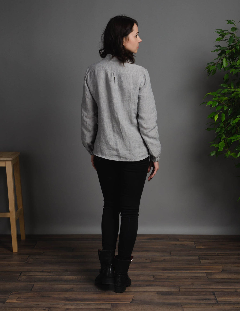 FIONA Linen blouse | Navy stripes