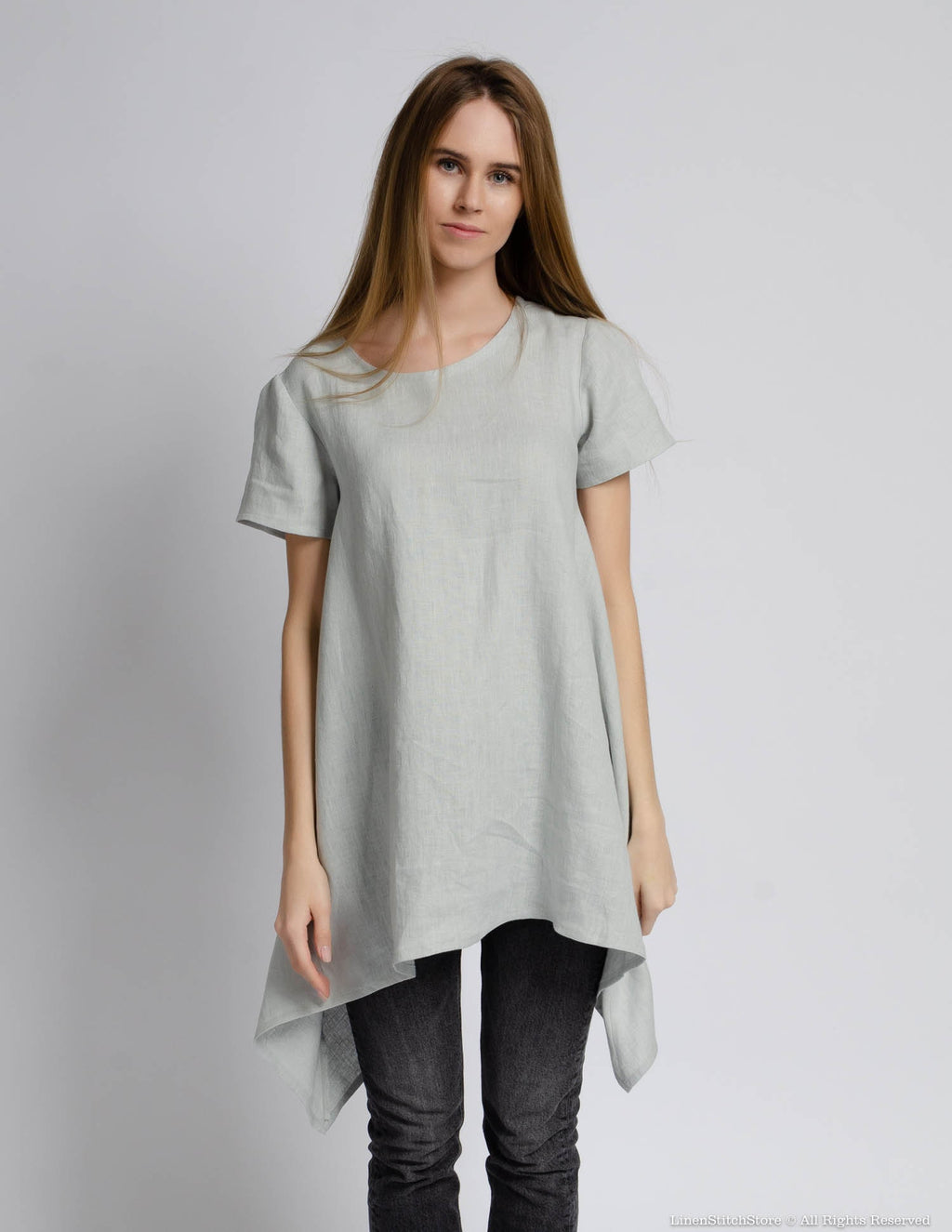 LINDA Linen tunic | Light grey