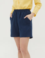 TAMARA Linen shorts | Navy blue