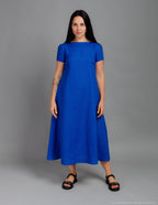 KAREN Linen dress | Deep blue