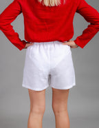 TAMARA white loose linen shorts