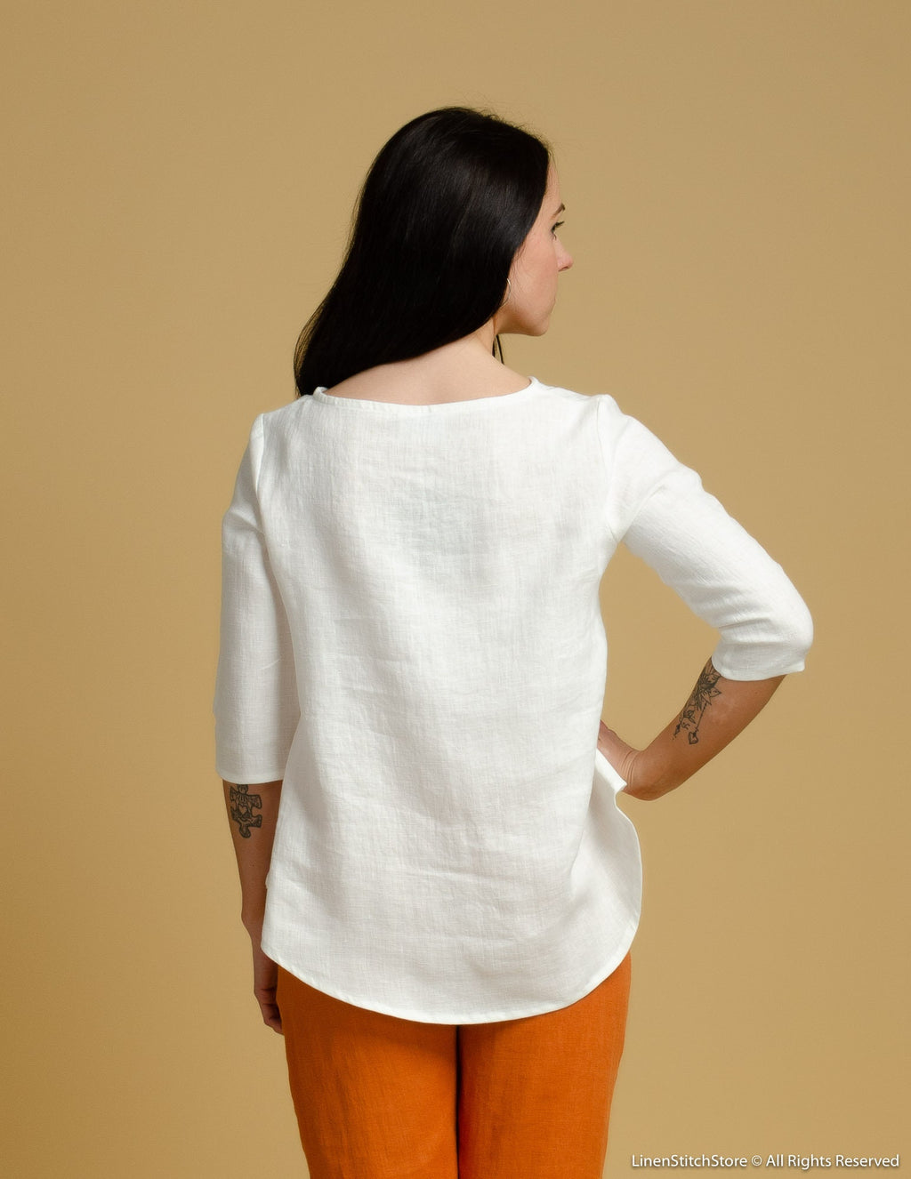 BERNIN Linen top | White