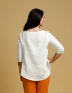 BERNIN Linen top | White