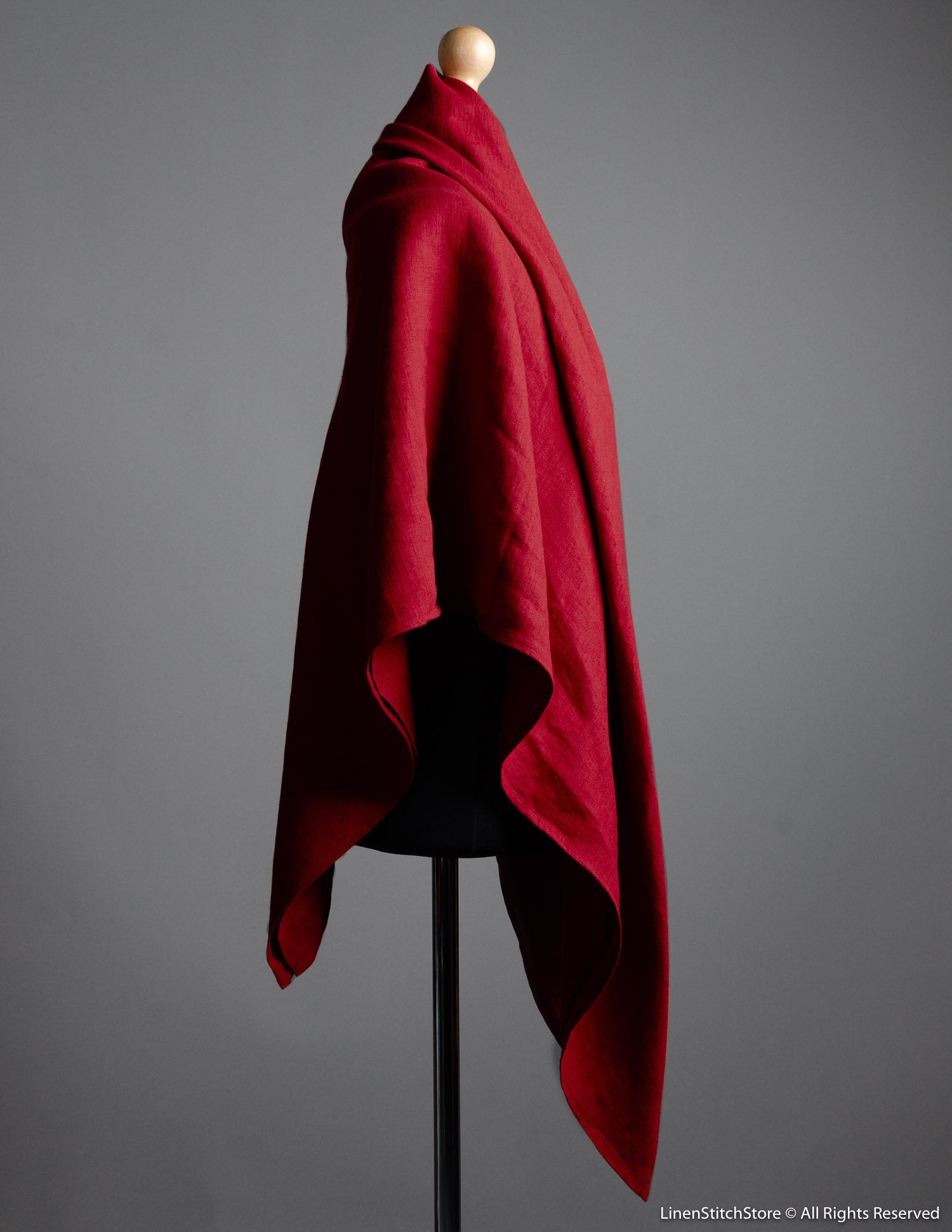 Linen shawl | Bright red