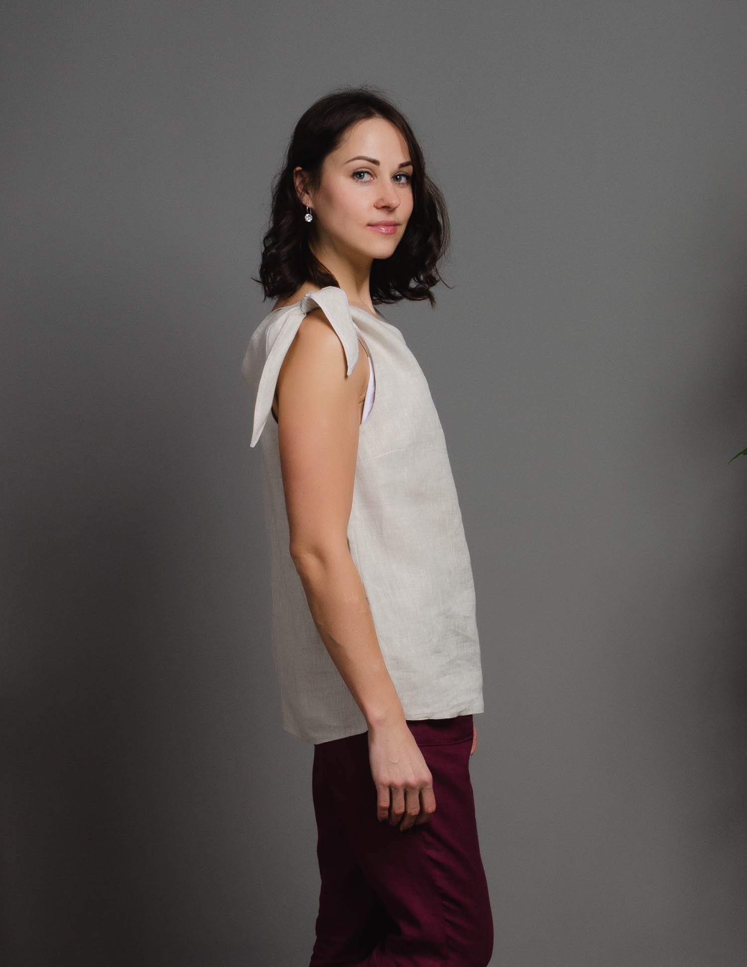 OLIVIA linen top | Natural