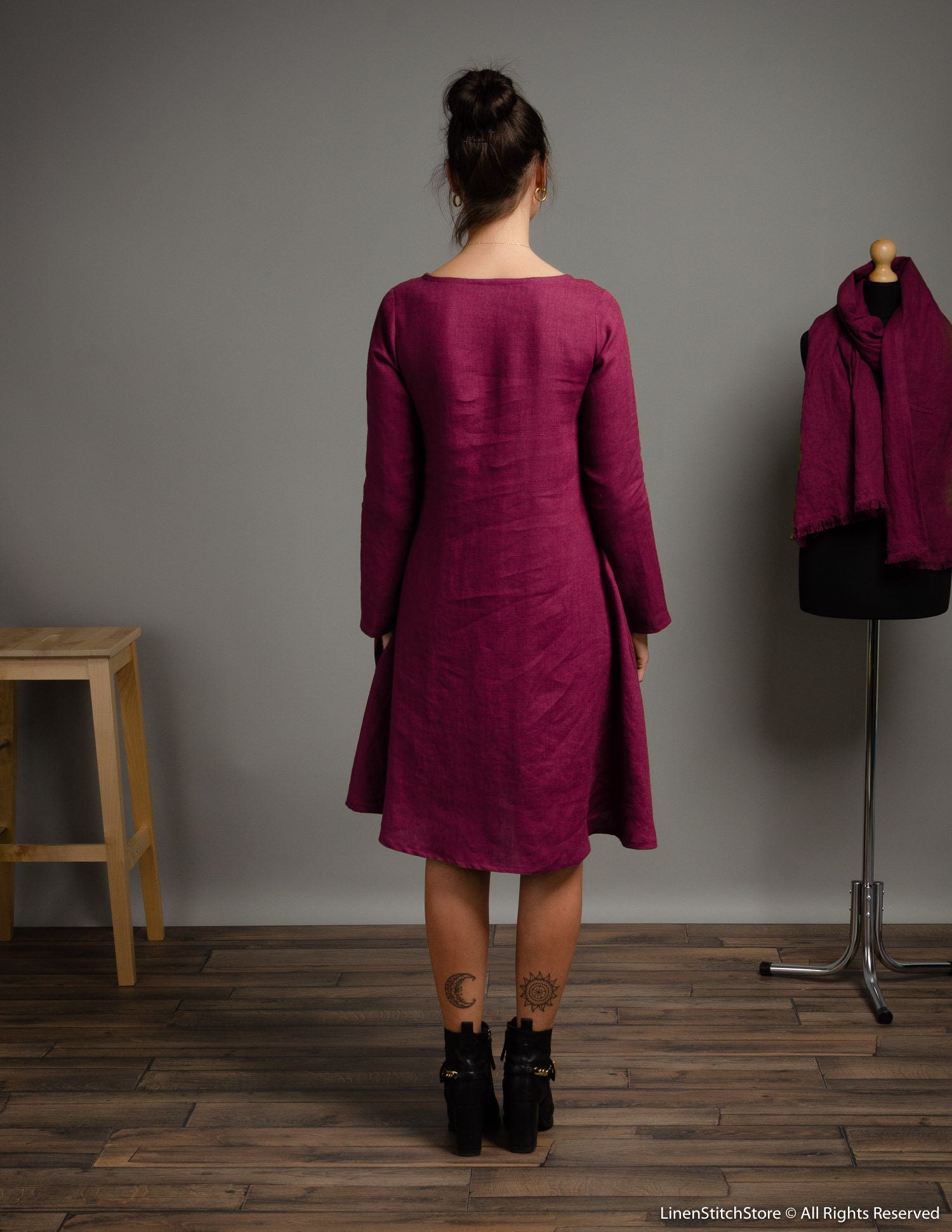 VERONICA Linen dress | Rose