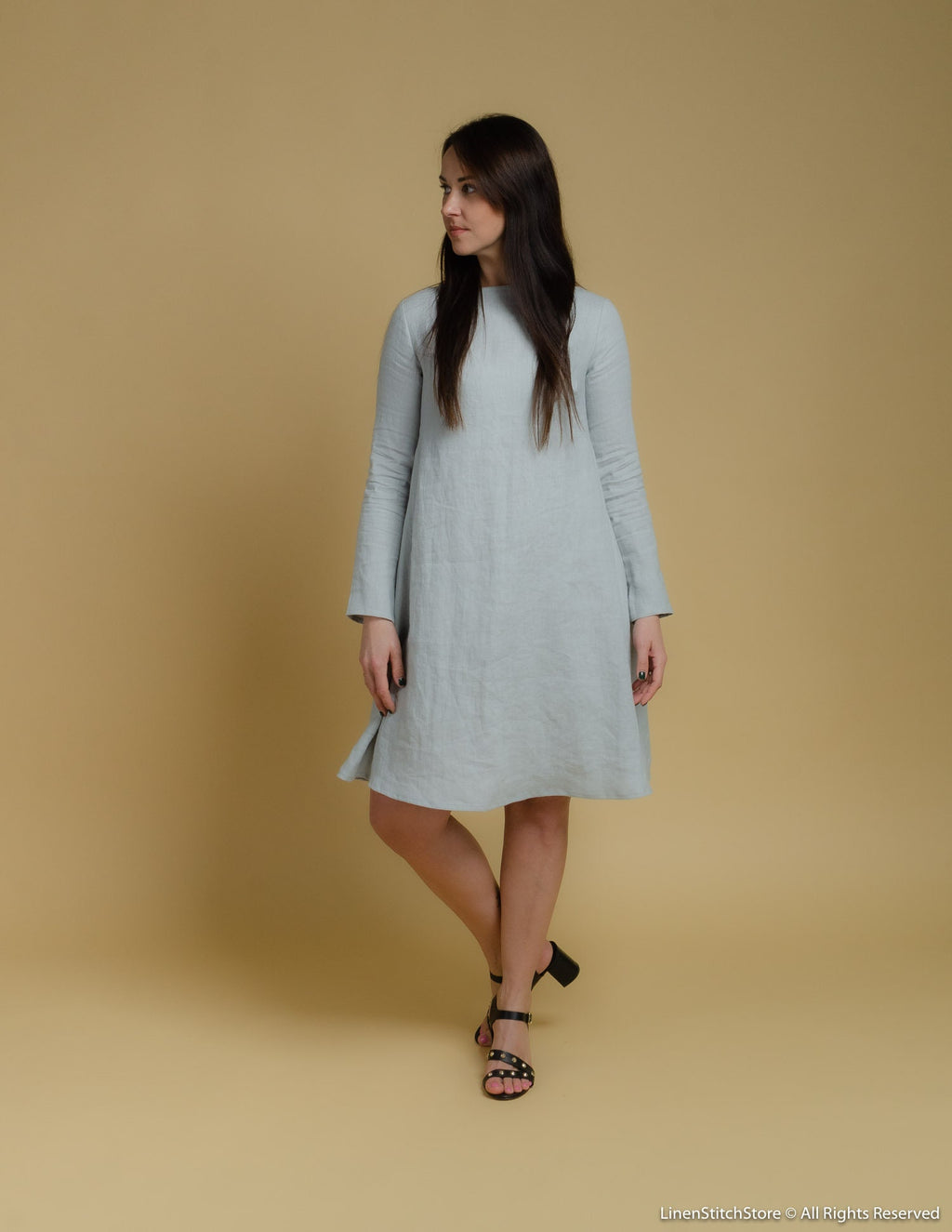 VERONICA Linen dress | Light grey