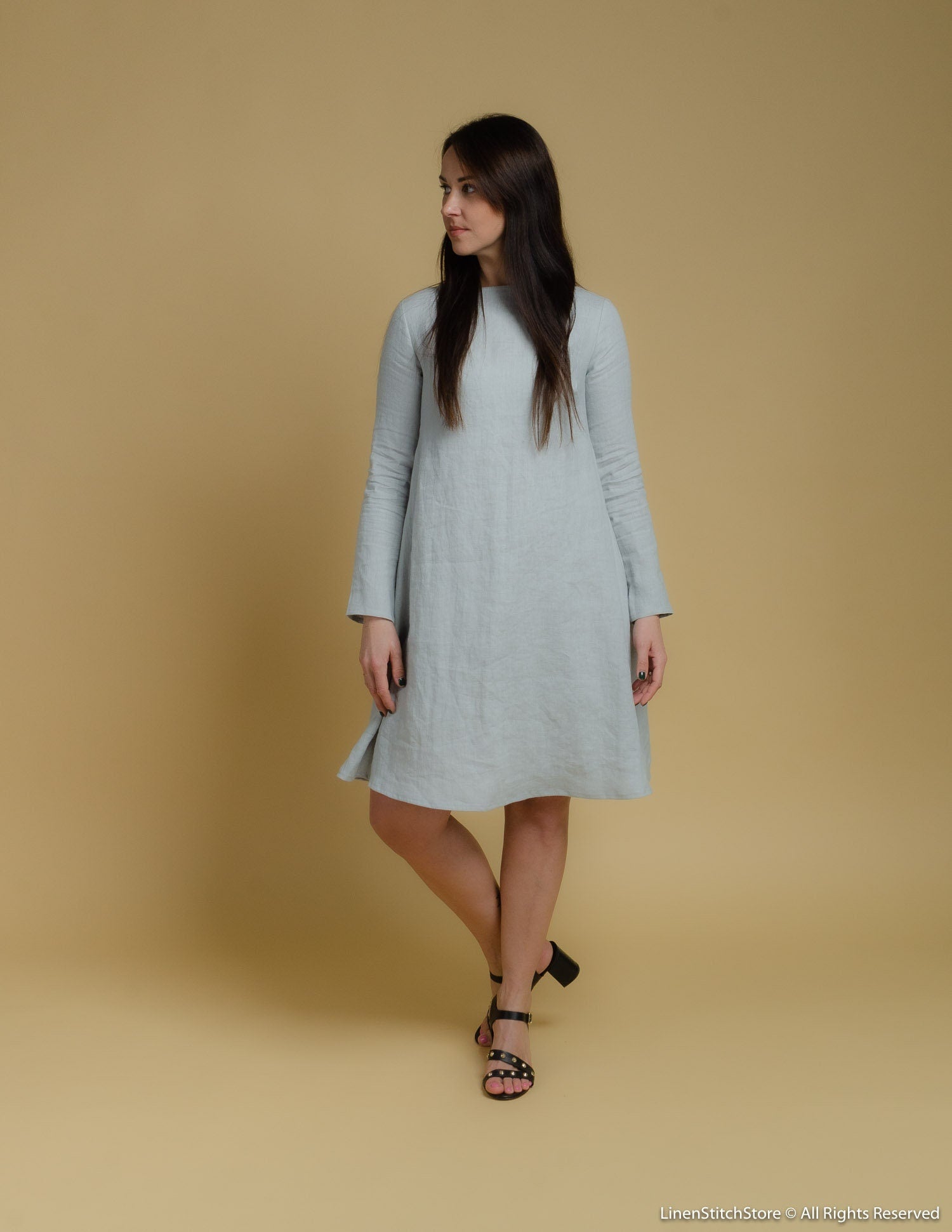 VERONICA Linen dress | Light grey