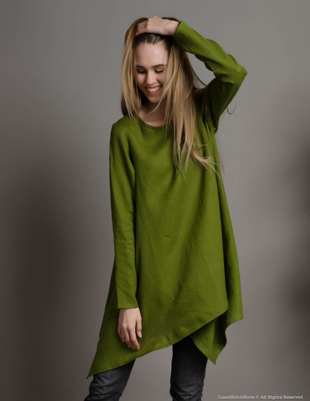 AURORA Linen tunic | Olive