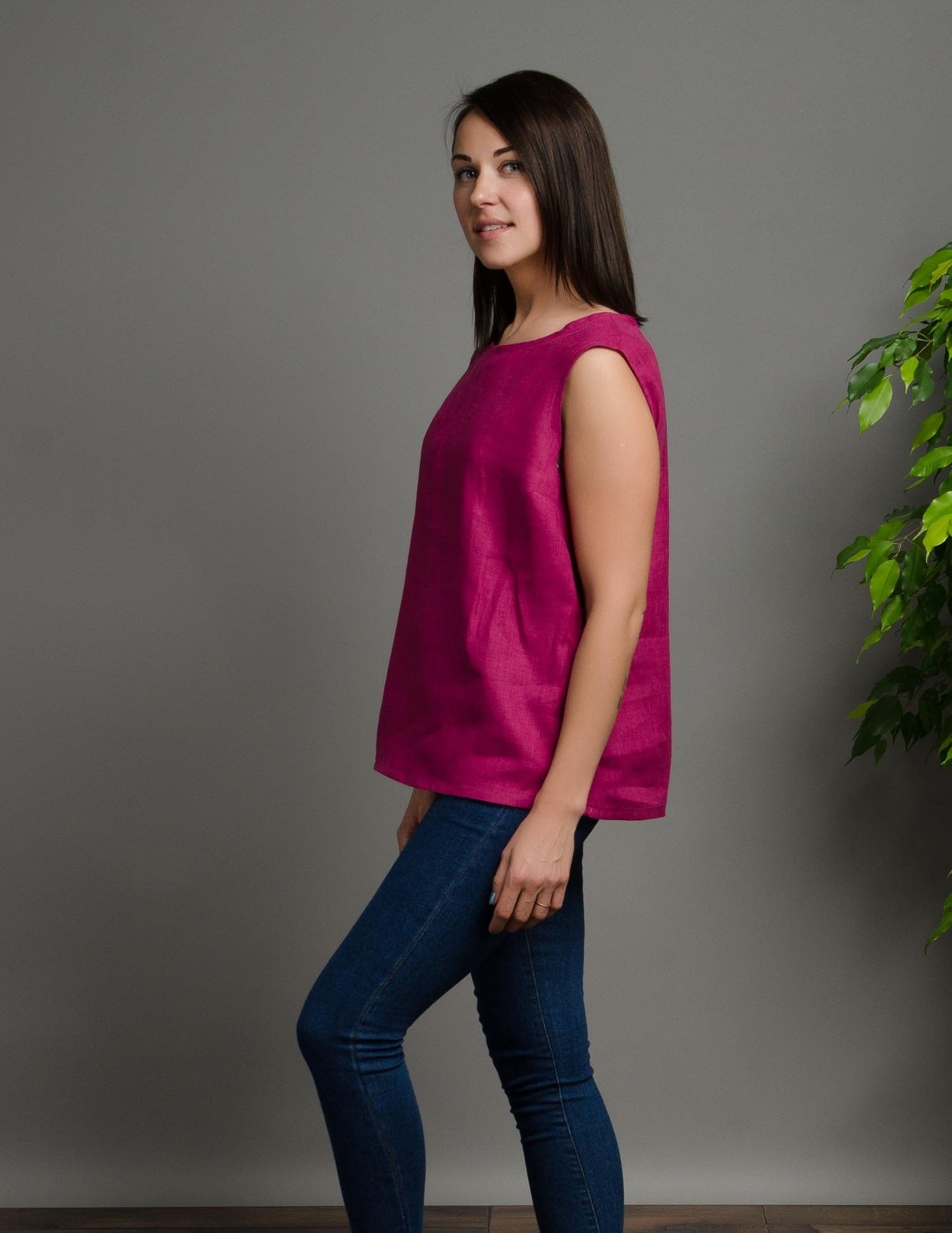 MONIKA Linen top | Rose