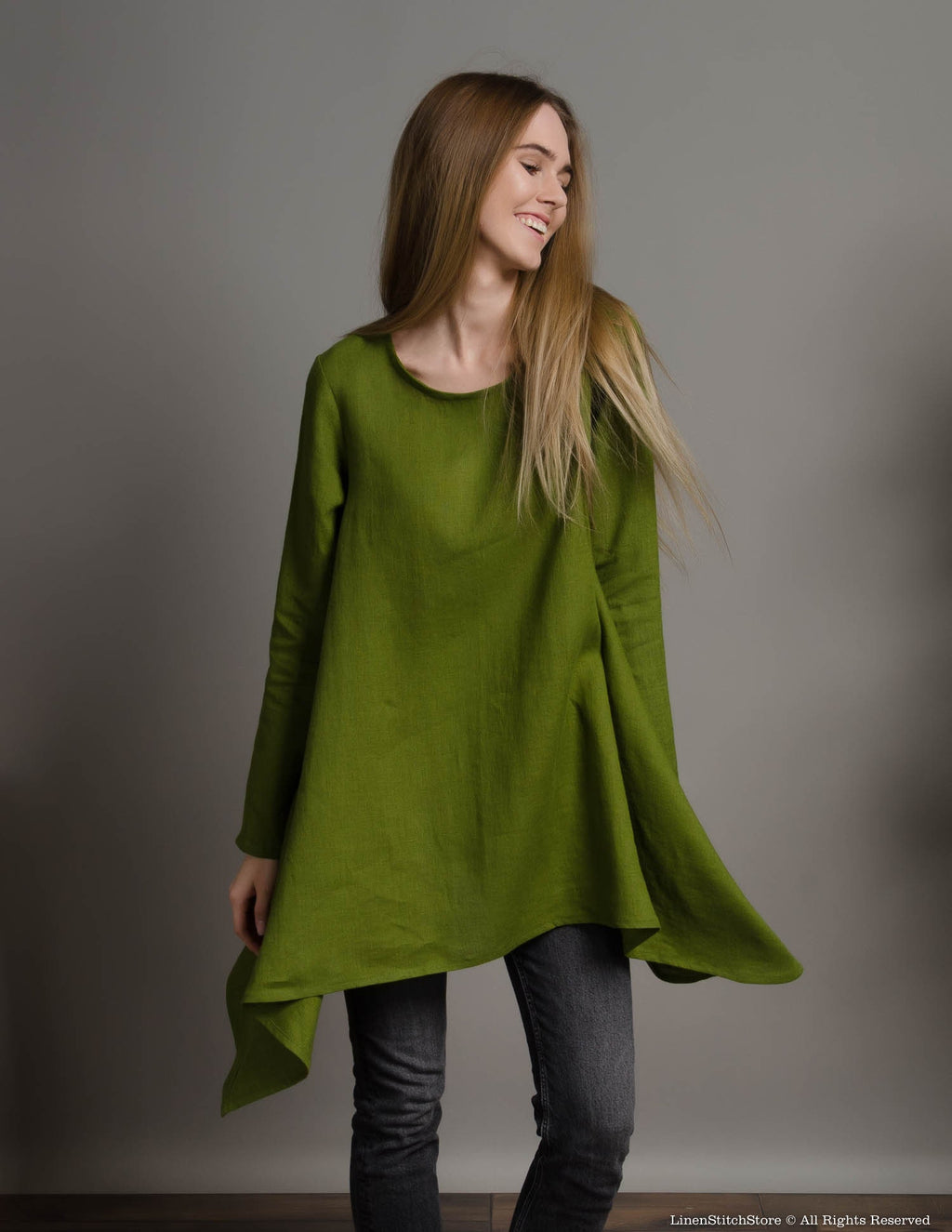 AURORA Linen tunic | Olive