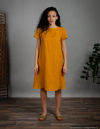 MEGHAN Linen dress | Mustard