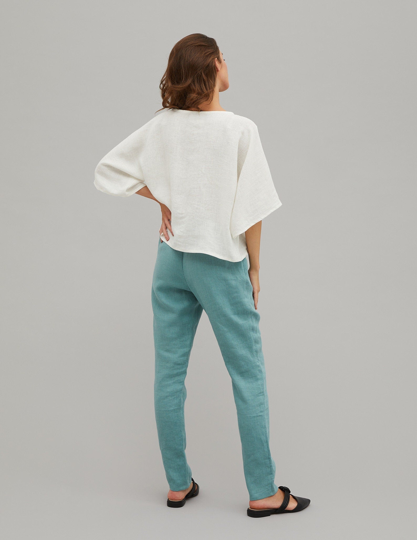 MARTHA oversized linen tunic | White