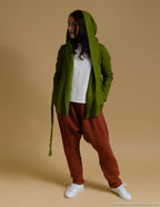 ALEXANDRA Linen hoodie | Olive
