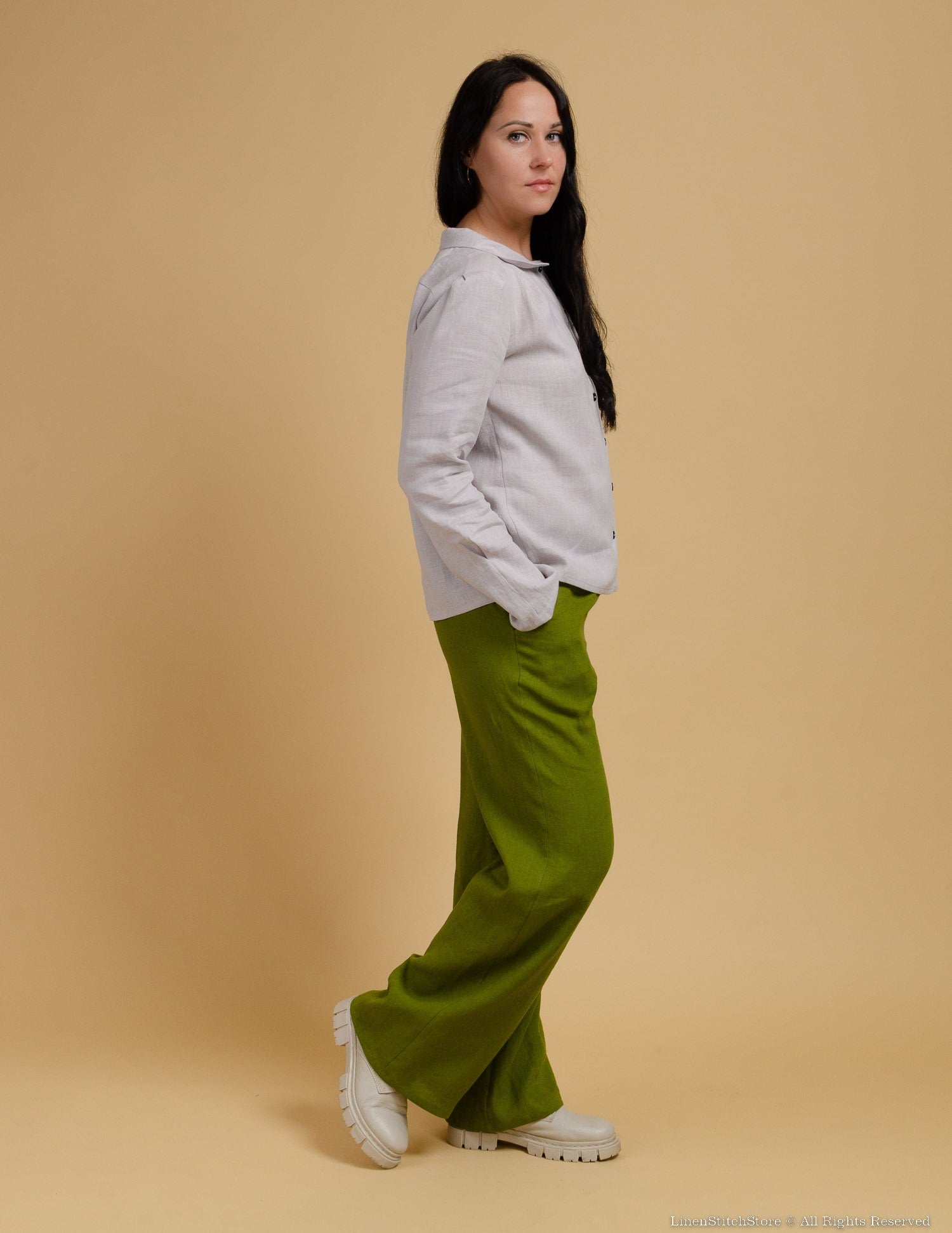 LETICIA Linen blouse | Light grey