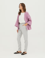 CAROLINA Wrap linen blazer with | Light purple