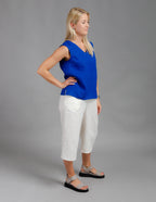 REGINA Linen top | Deep blue