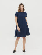 MEGHAN Linen dress | Navy blue