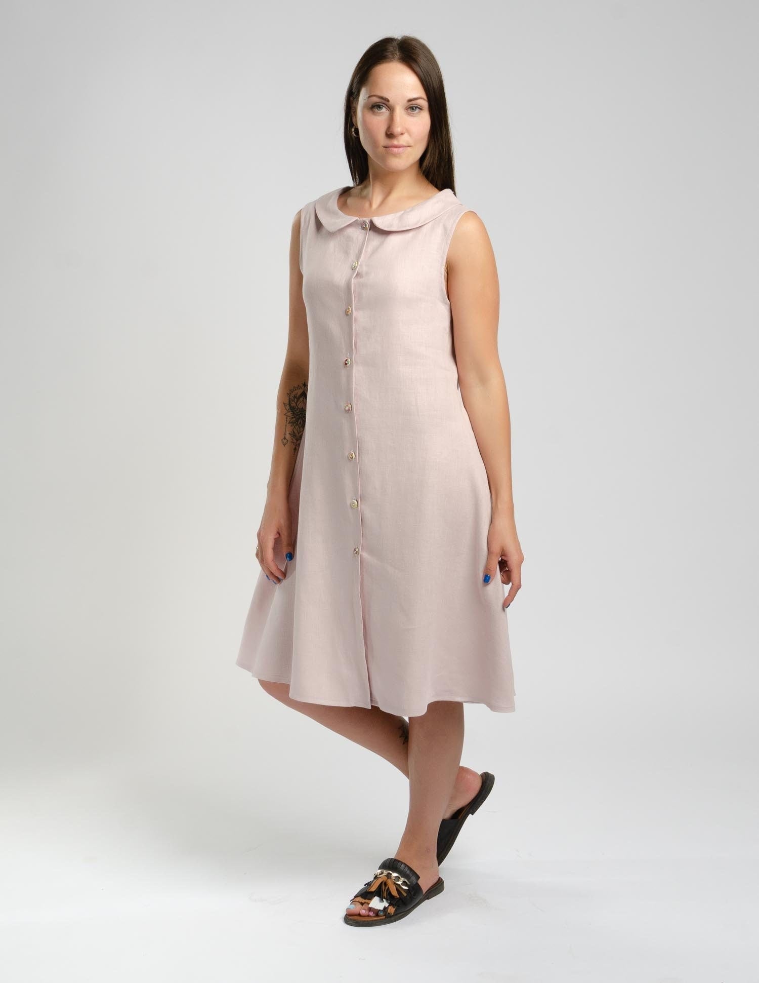 ANABEL Linen dress | Dusty pink
