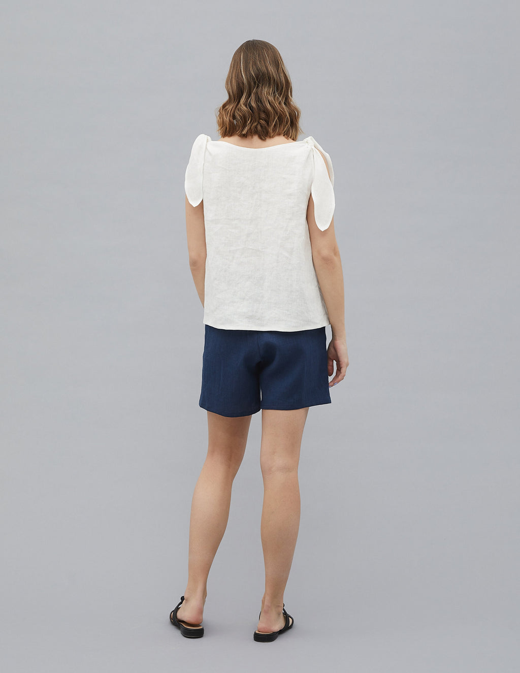 OLIVIA linen top | Ivory