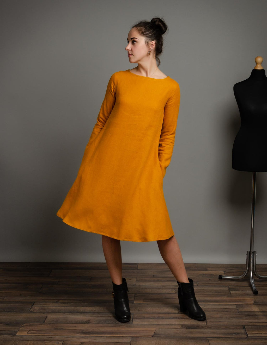 VERONICA  linen dress | Terracotta