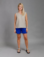 TAMARA deep blue loose linen shorts