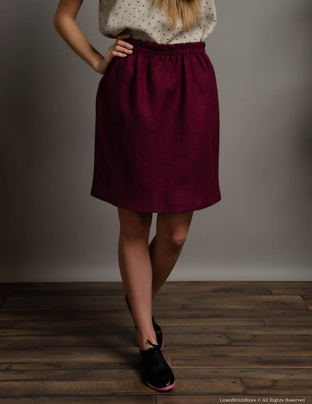 LILIA Linen skirt | Marsala