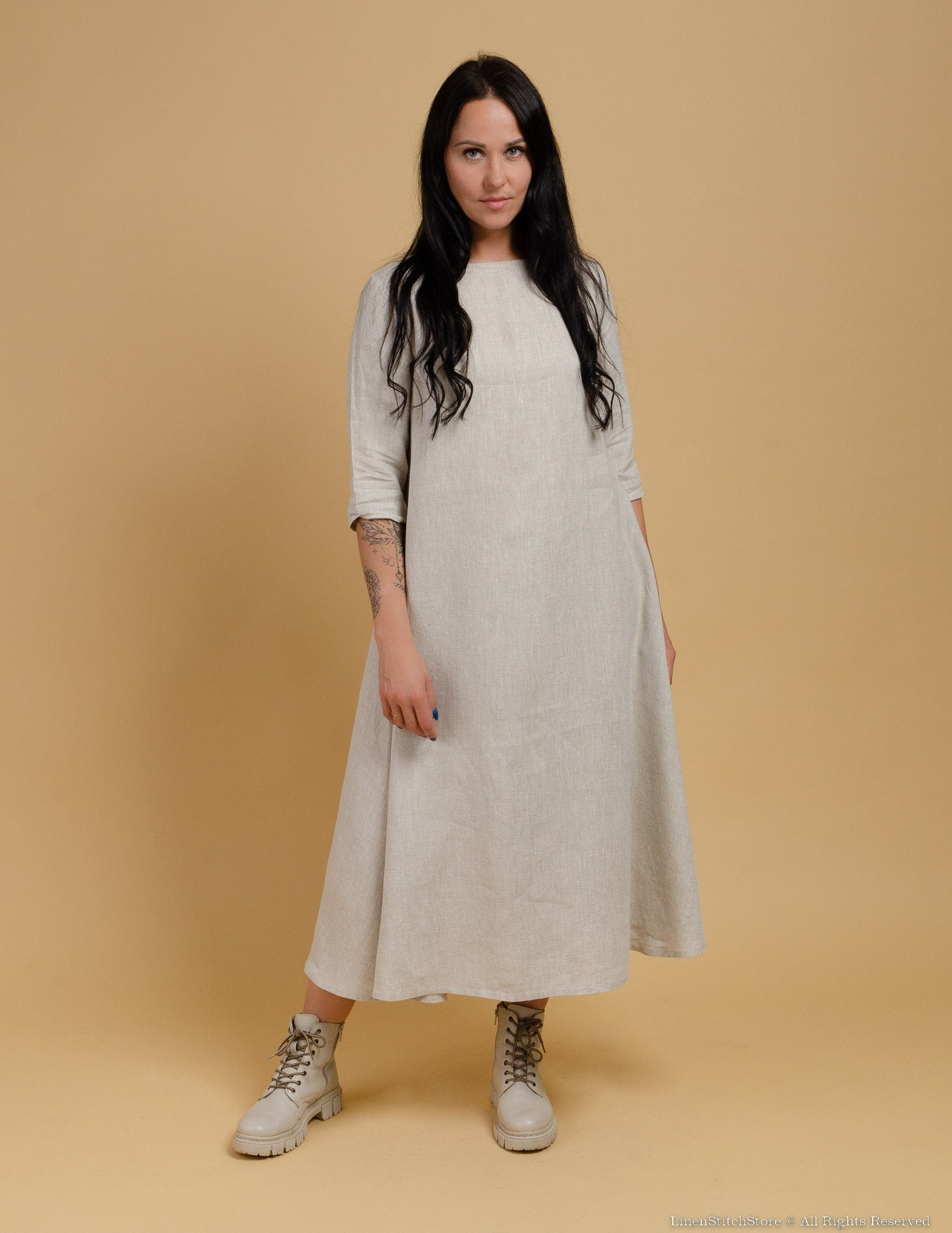 BERTA Linen dress | Natural