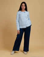 LOUISE Linen blouse | Light blue