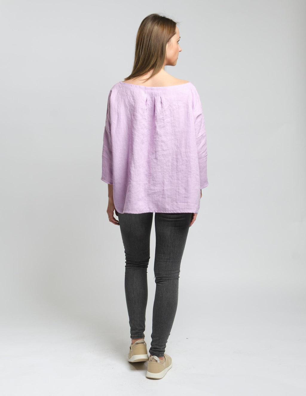 LUCIA linen top | Light purple