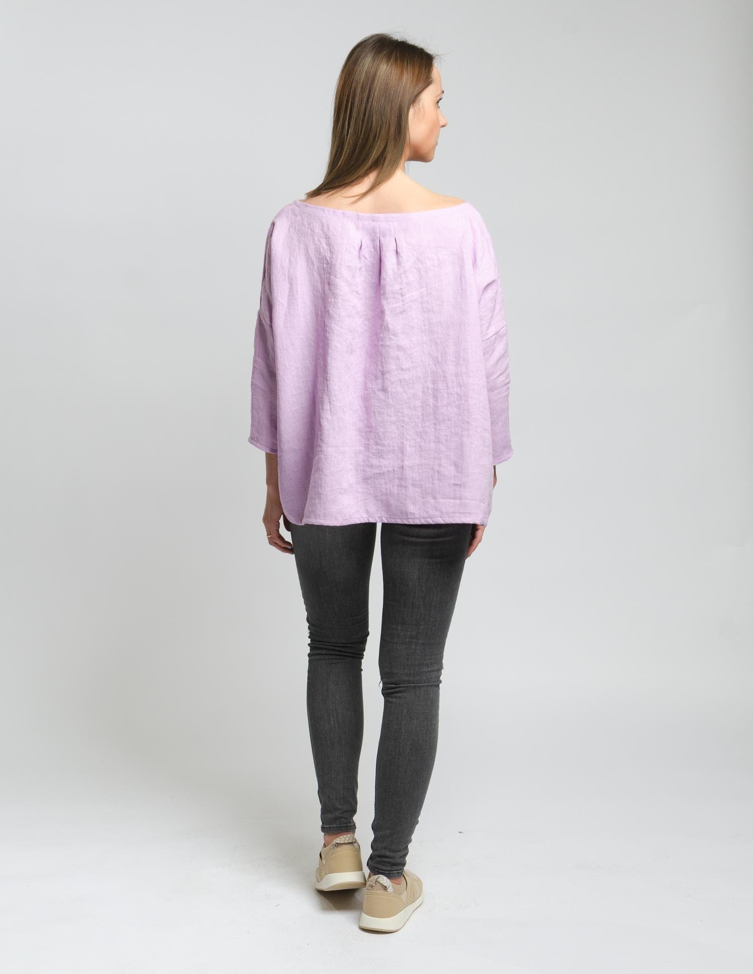 LUCIA linen top | Light purple