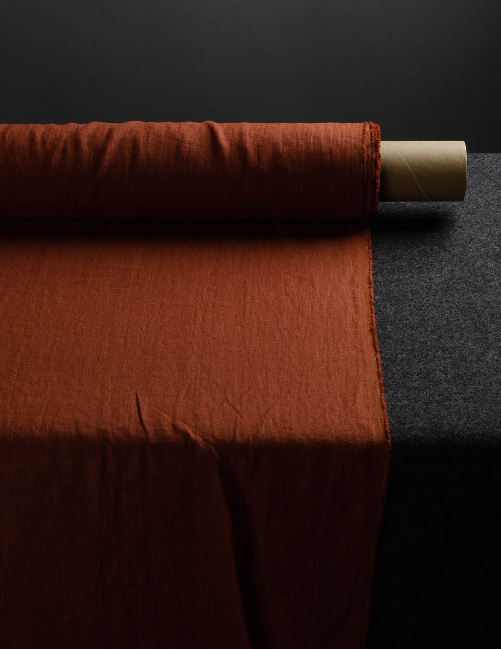 Hazelnut brown medium weight linen fabric supply