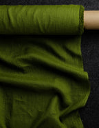Olive colour medium weight linen fabric