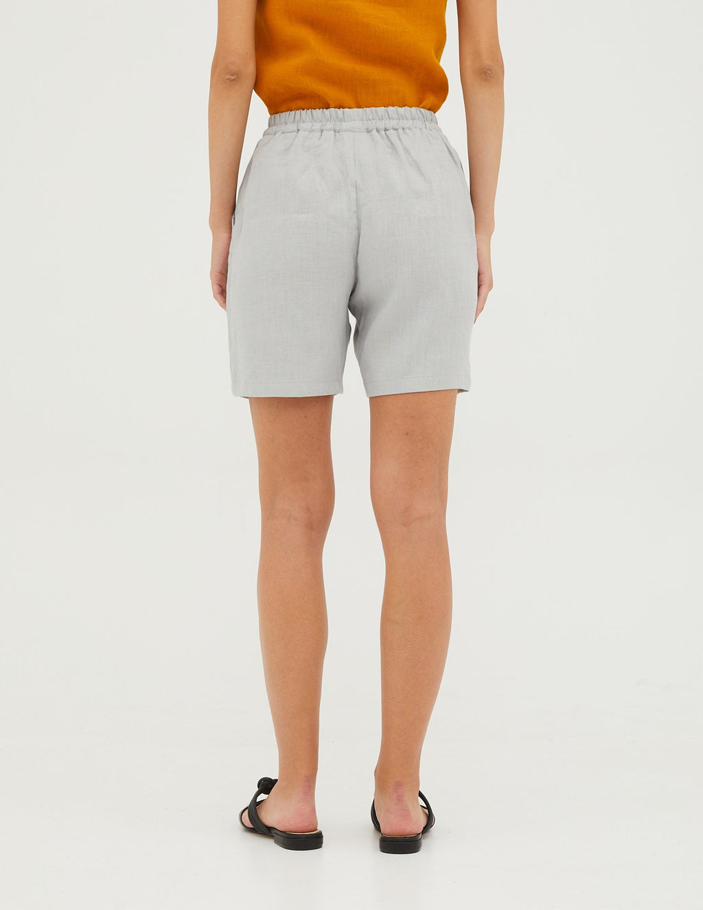 LILLY  Linen shorts | Light grey