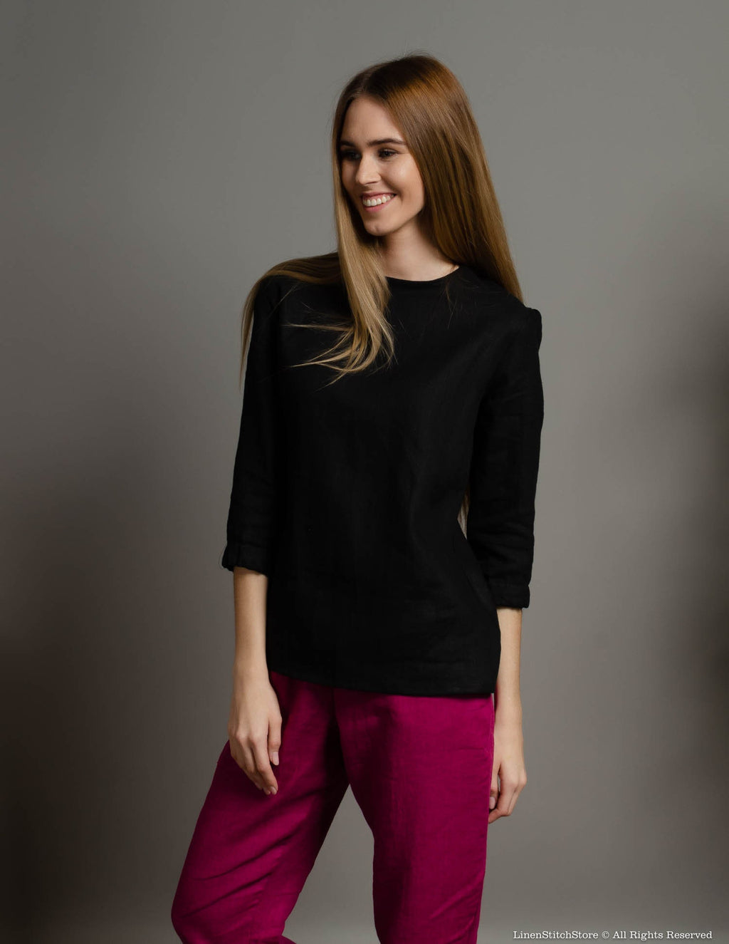 EMILY Linen blouse | Black