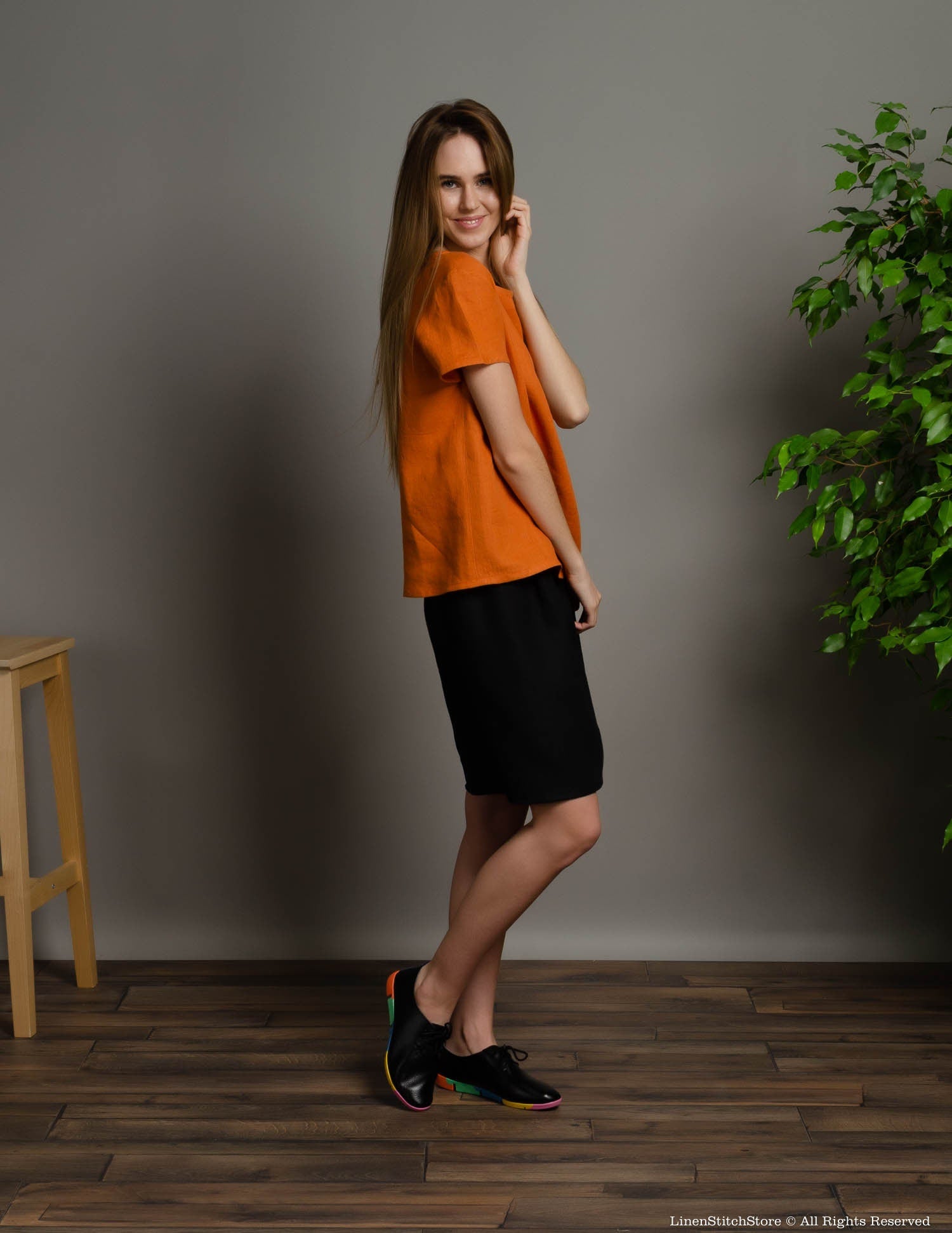 IEVA Linen top | Terracotta