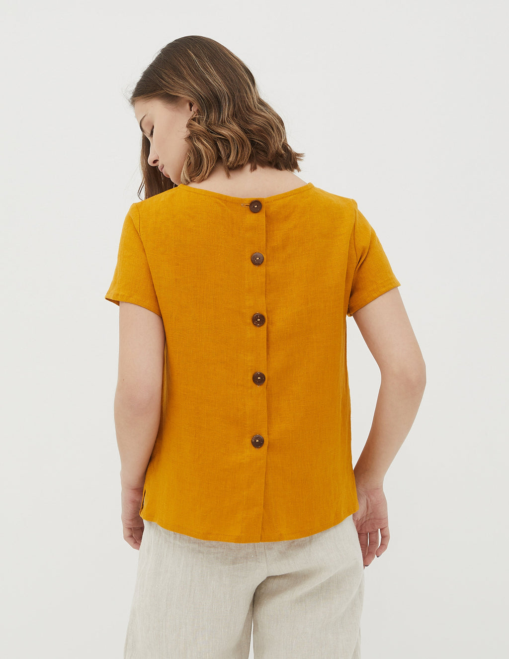 MYA Linen blouse | Mustard