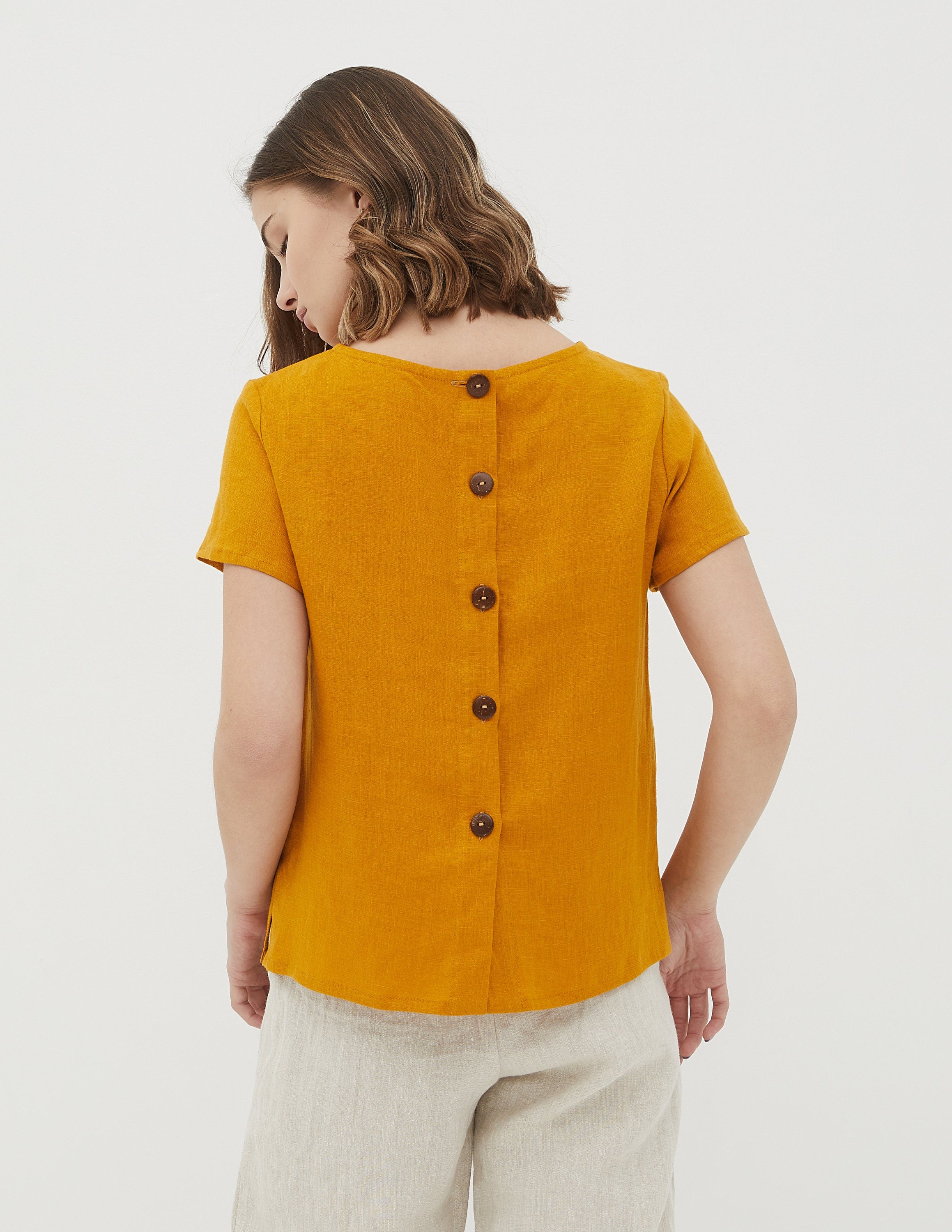 MYA Linen blouse | Mustard