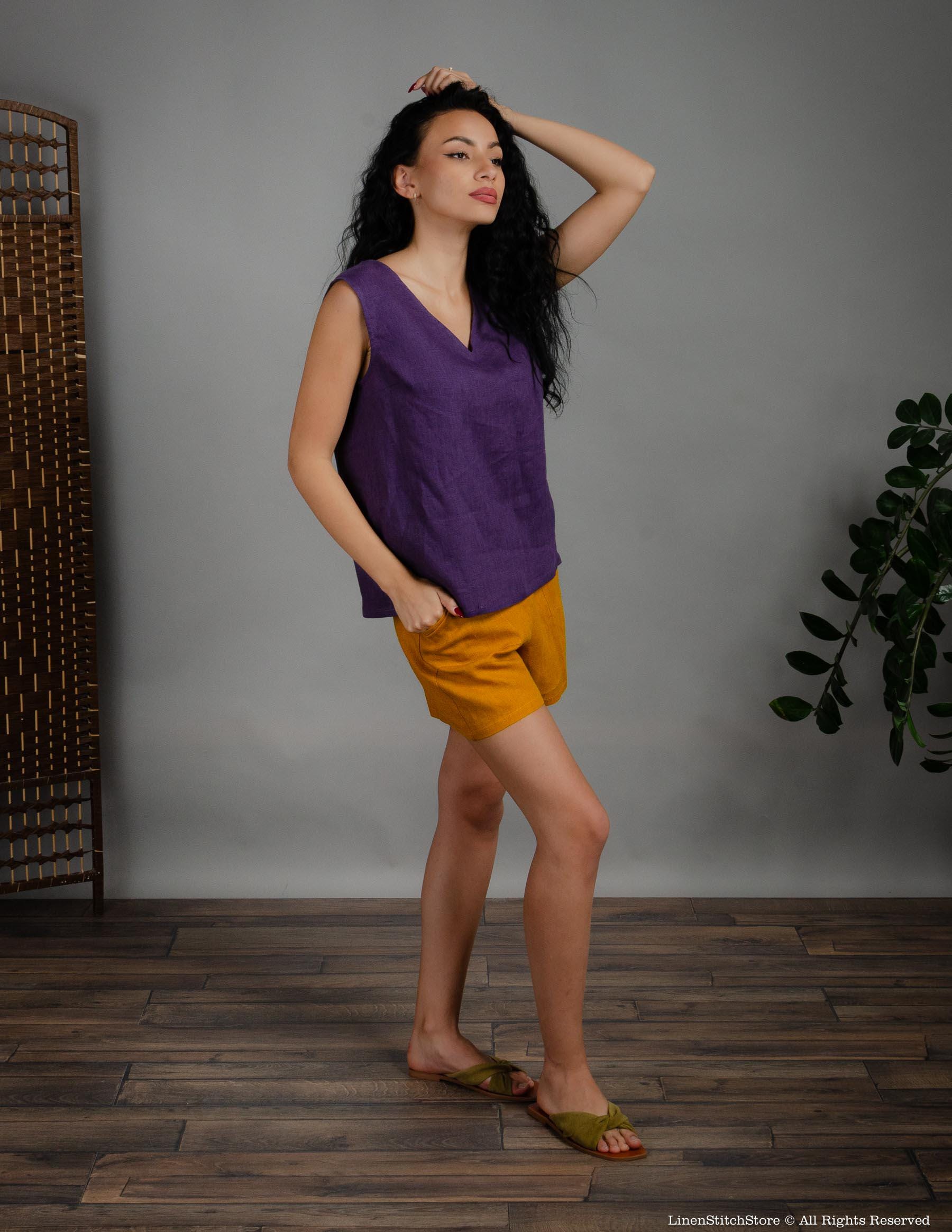 TAMARA Linen Shorts | Mustard