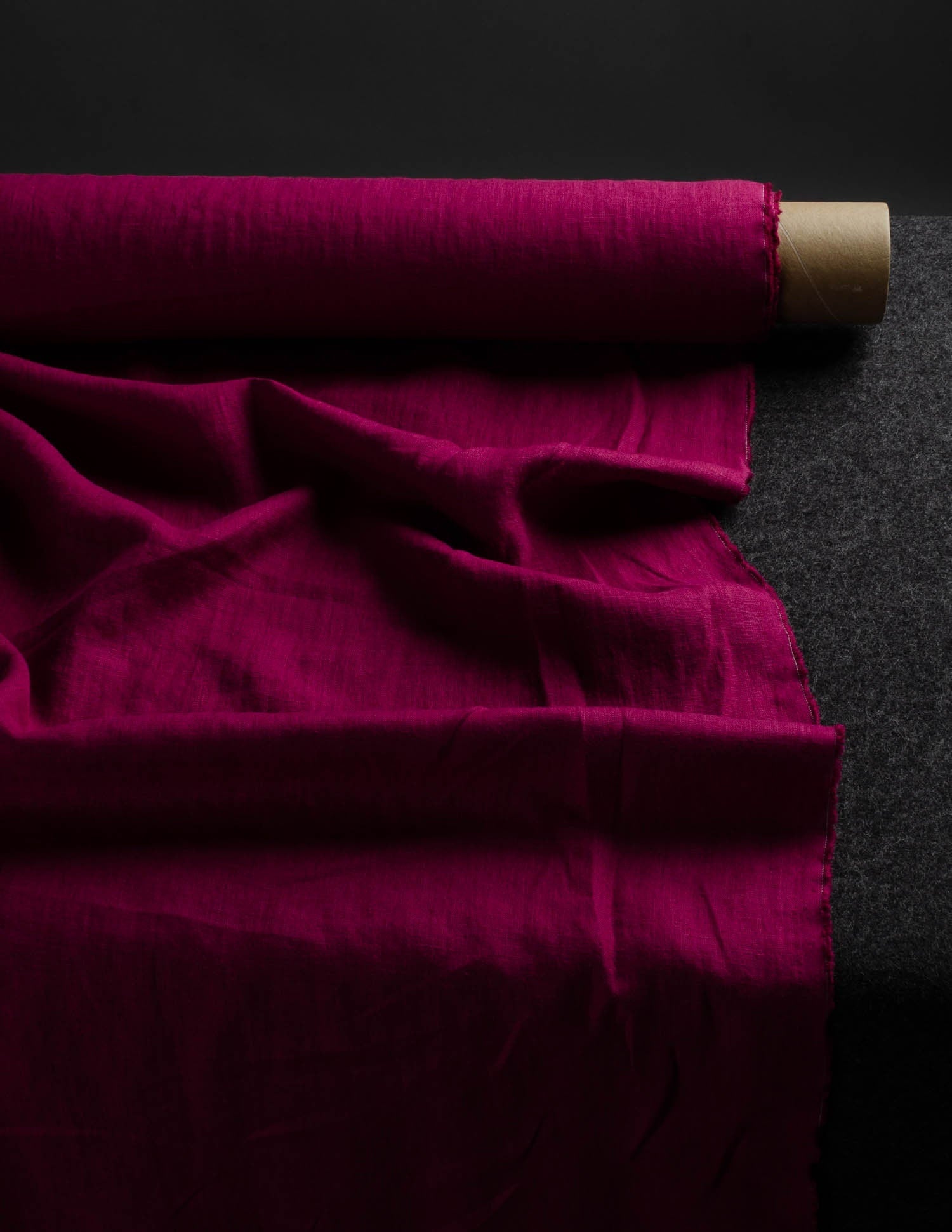 Rose color medium weight linen fabric supply