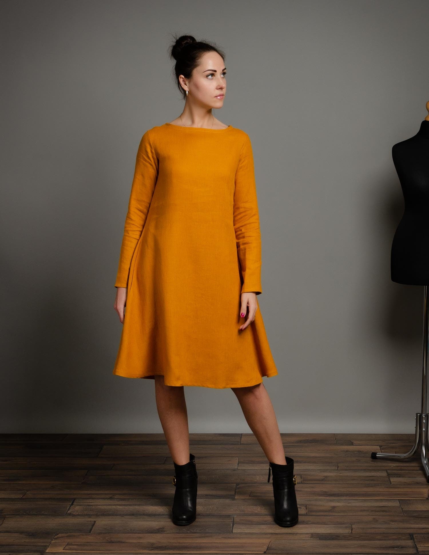 VERONICA  linen dress | Terracotta